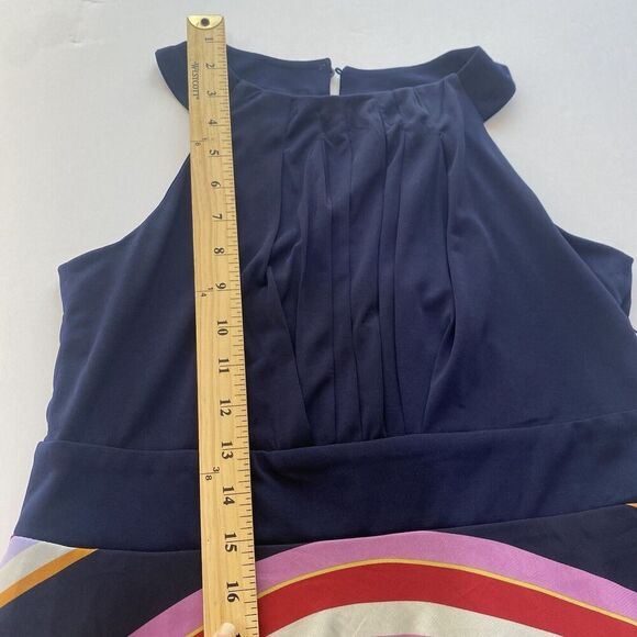 Roz & Ali Dressbarn Stripe Scarf Print Asymmetrical Midi Dress Size 8.Casual - Picture 7 of 16